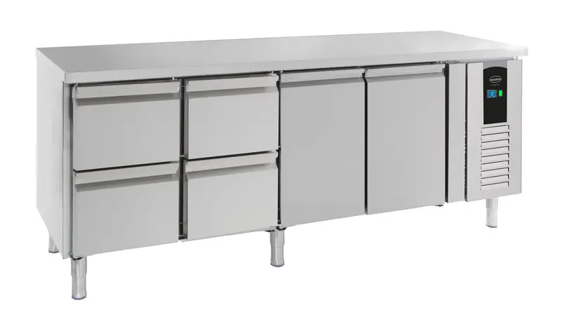 700 Kühltisch 2 Türen Und 4 Schubladen Energy Line - 2230x700x860 mm - 0,3 kW