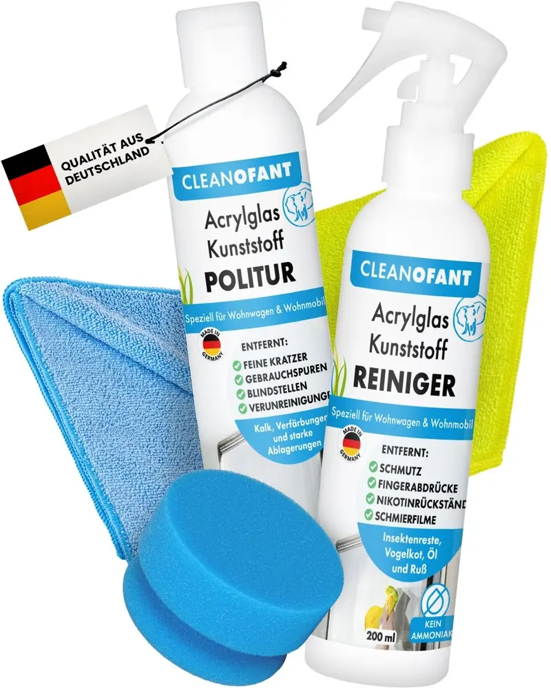 Acrylglas-Kunststoff-POLITUR & REINIGER Set