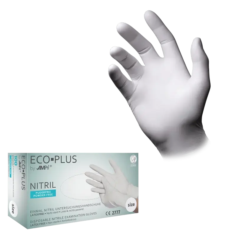 AMPri Eco-Plus Nitril Einmalhandschuhe weiß Gr. XS–XL