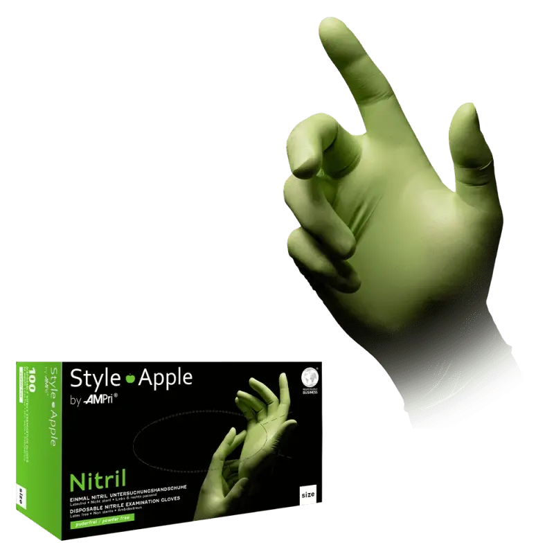 AMPri Style Apple Med-Comfort Nitril Einmalhandschuhe apfelgrün Gr. XS–XL