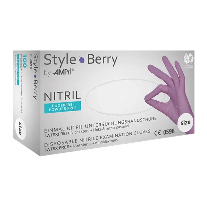 AMPri STYLE BERRY Nitrilhandschuhe puderfrei by MED-COMFORT, Flieder