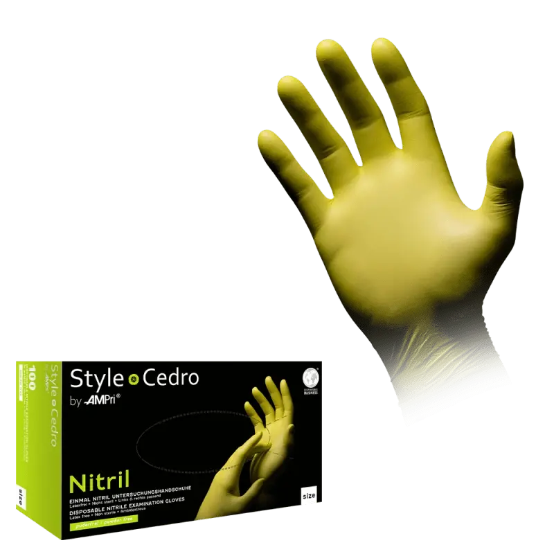 AMPri Style Cedro Med-Comfort Nitril Einmalhandschuhe cedrogrün Gr. XS–XL