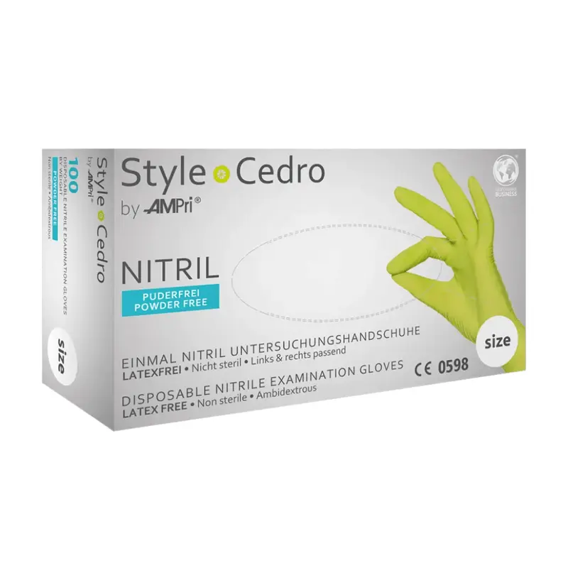 AMPri STYLE CEDRO Nitrilhandschuhe puderfrei by MED-COMFORT, Grün