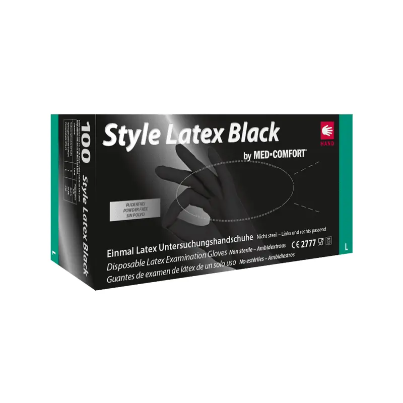 AMPri Style Latex Black Latexhandschuhe, schwarz