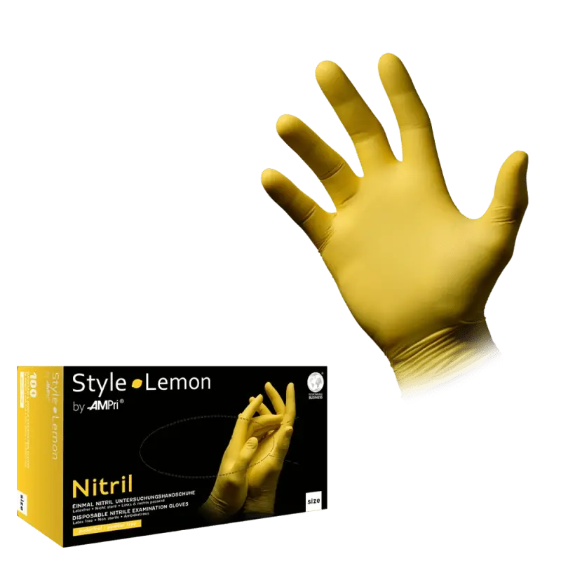 AMPri Style Lemon Med-Comfort Nitril Einmalhandschuhe gelb Gr. XS–XL