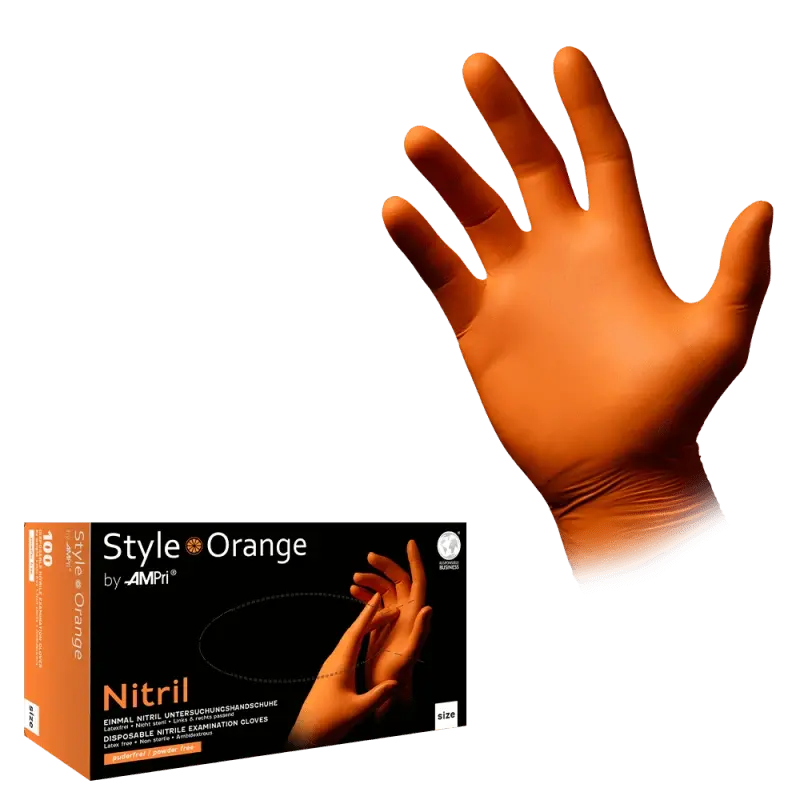 AMPri Style orange Med-Comfort Nitril Einmalhandschuhe orange Gr. XS–XL