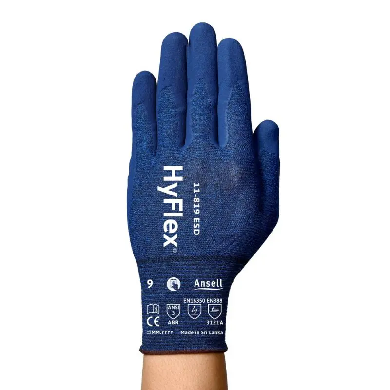 Ansell HyFlex® 11-819 ESD, Mehrzweckhandschuhe, Karton mit 12 Paar