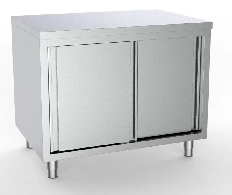 Arbeitsschrank mit Schiebetüren und ohne Aufkantung - 1600x600x850 mm