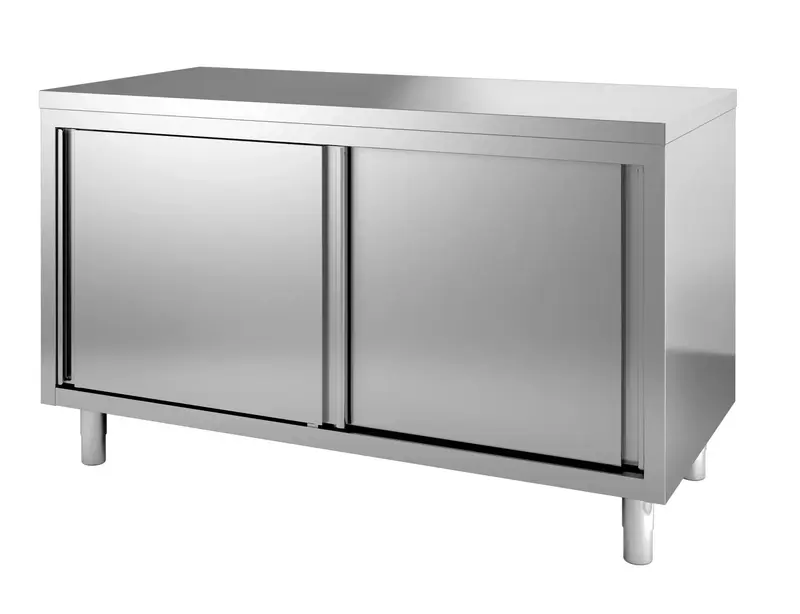 Arbeitsschrank mit Schiebetüren und ohne Aufkantung - 1800x600x850 mm