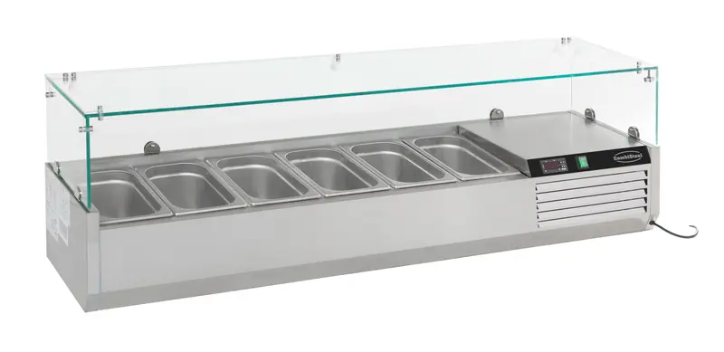Aufsatzvitrine 1/4 GN X 6 - 1400x335x435 mm - 0,34 kW