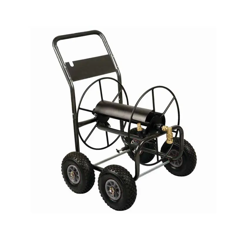 Aurexis Stahl anthrazit 4-rädriger Schlauchwagen 3/4" Anschluss