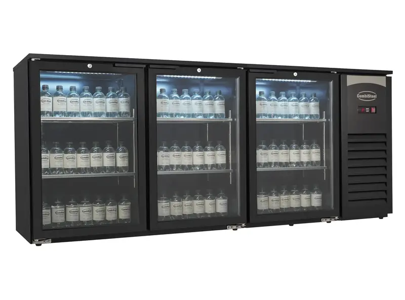 Barkühler 3 Glastüren Schwarz 470L - 1988x520x860 mm - 0,285 kW