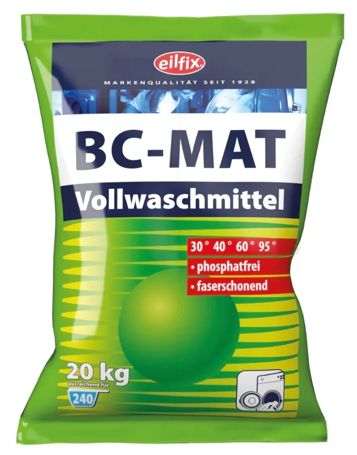 BC-Mat Vollwaschmittel 20 kg Sack – phosphatfreies Universalwaschpulver