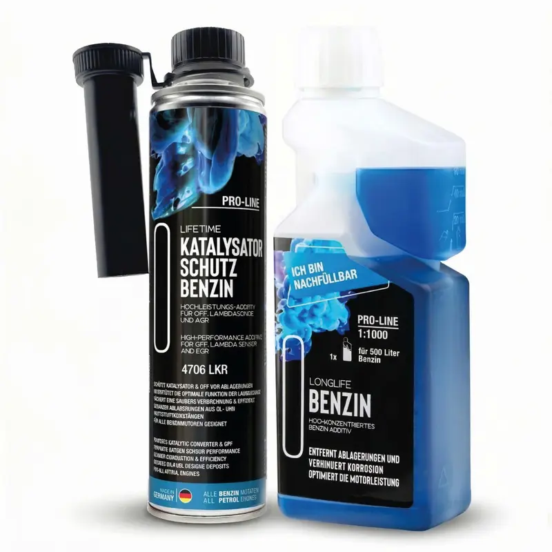 Benzin Katalysator Reinigungs-Kur – Katalysator-Schutz 400 ml + Longlife BENZIN Pro-Line 500 ml im Set