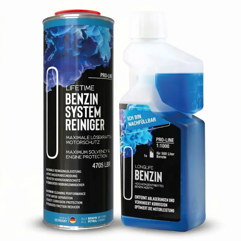 Benzin System Reinigungs-Kur – Systemreiniger 1.000 ml + Longlife BENZIN Pro-Line 500 ml im Set