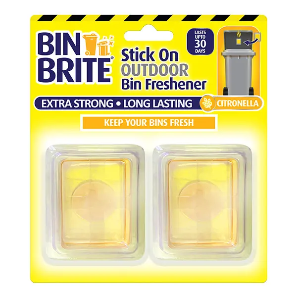 Bin Brite Stick On Container Verfrisser -  Vuilnisbak Geurverwijderaar - Citronella 2 Stuks
