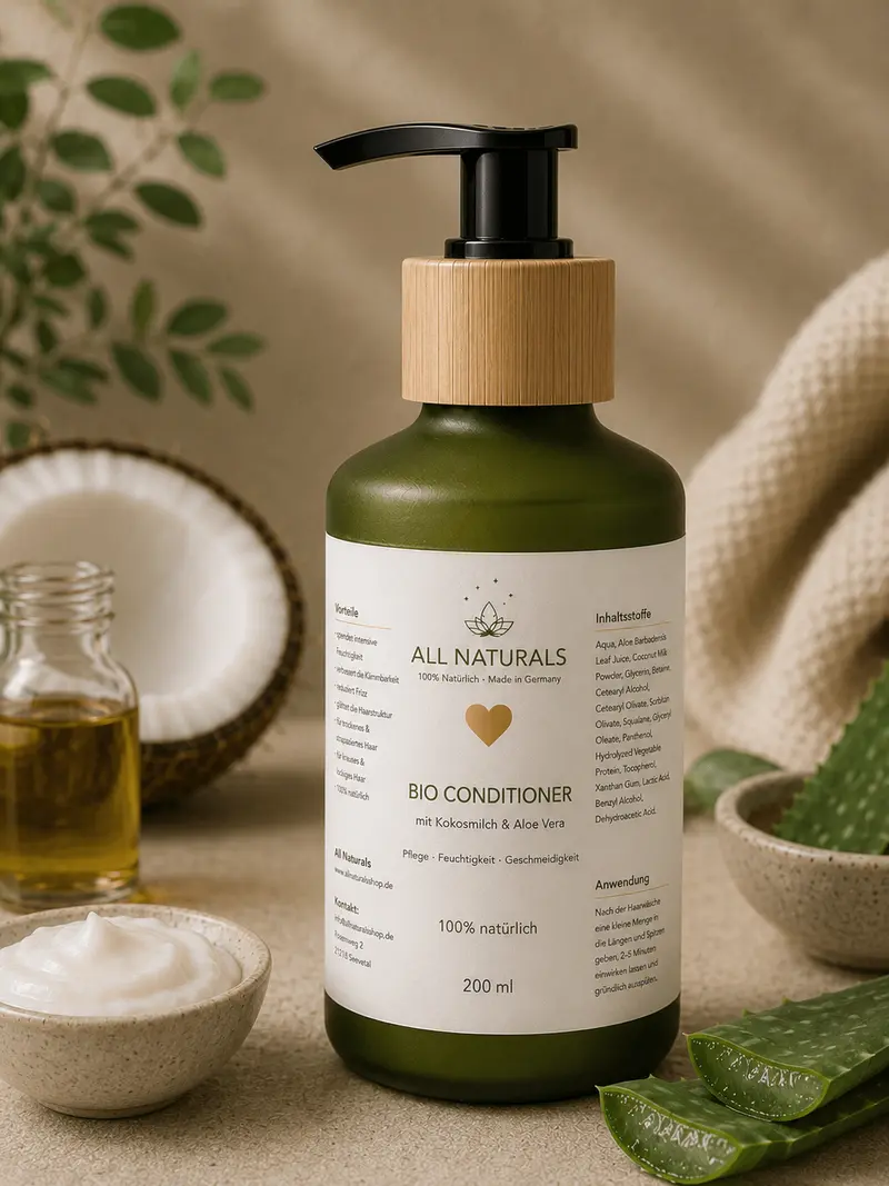 Bio Conditioner mit Kokosmilch & Aloe Vera – Anti-Frizz für trockenes Haar