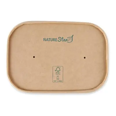 Bio Deckel für Schalen Takeaway | Kraftpapier/PE, FSC®-Mix, braun, Karton mit 300 Stück - Artikel 417416