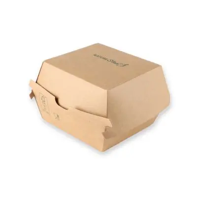 Bio Hamburgerboxen | Kraftpapier/PE, FSC®-Mix, braun, Karton mit 300 Stück - Artikel 417411