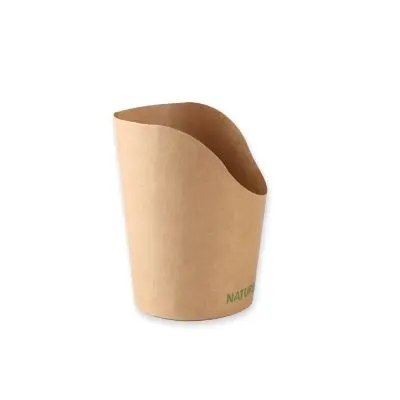 Bio Snackbecher Wrap | Kraftpapier/PLA, braun - Karton mit 500 Stück - Artikel 416619