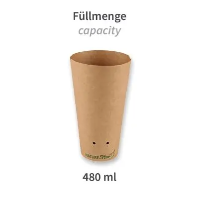 Bio Snackboxen | Kraftpapier/PE, FSC®-Mix, 480 ml, braun, Karton mit 500 Stück - Artikel 417948