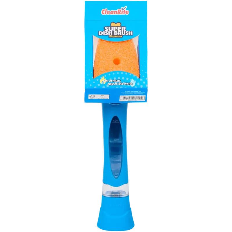 CleanRite Afwasspons met Zeepdispenser – Navulbaar Handvat – Blauw