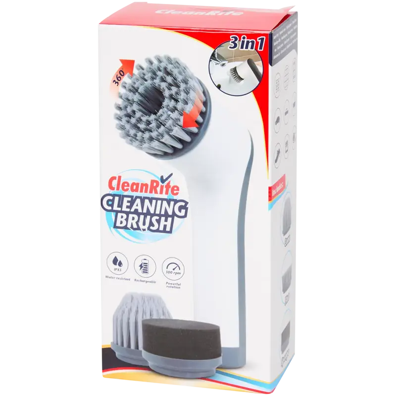CleanRite Elektrische Schoonmaakborstel 3-in-1 – Oplaadbaar – 300 RPM