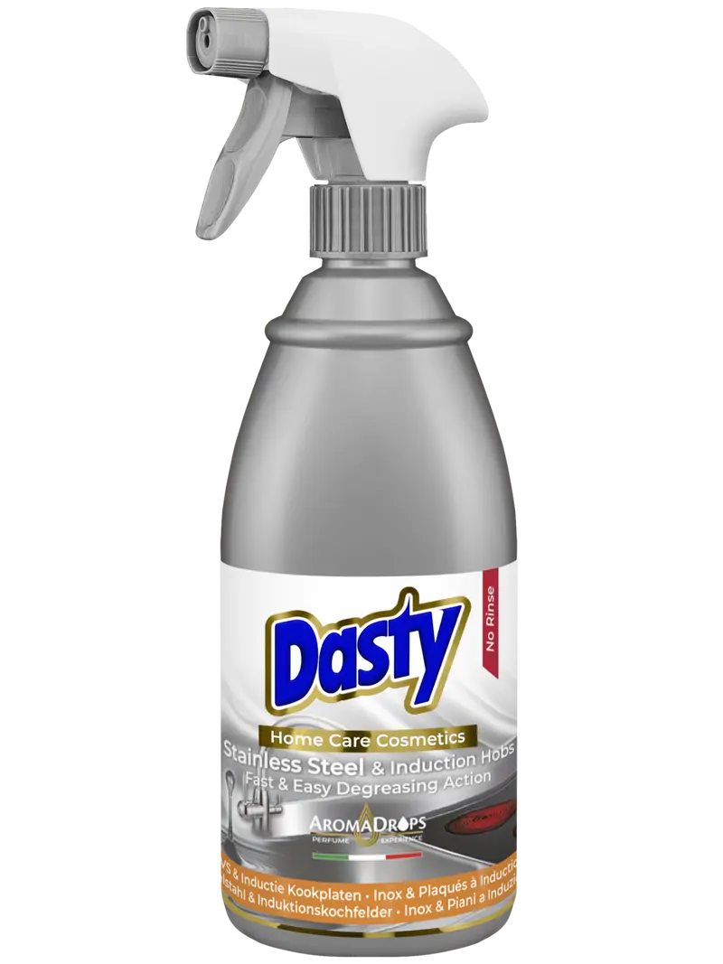 Dasty RVS- en Inductiekookplaatreiniger 700 ml – Streeploze Reiniger met Beschermende Glans