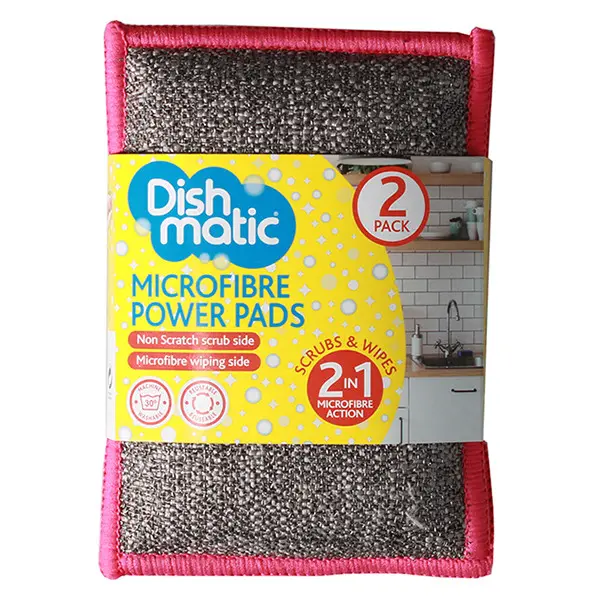 Dishmatic Microvezel Schoonmaakpads – 2-in-1 Schrob & Afveegpads, Krasvrij & Wasbaar