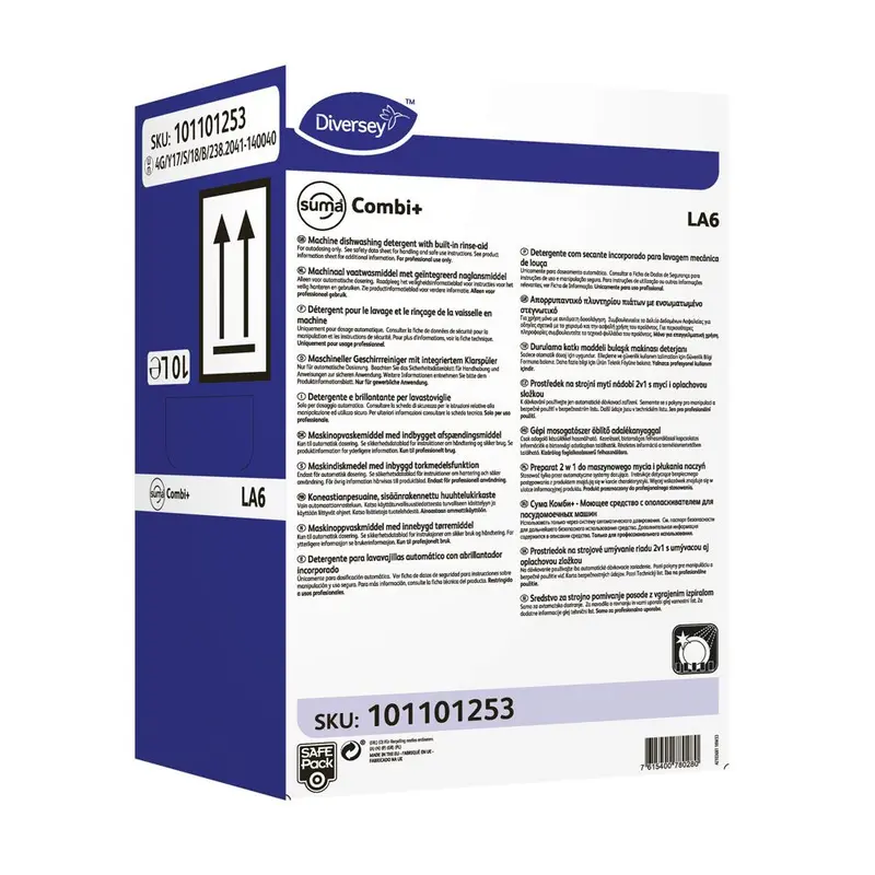 Diversey Suma Combi+ LA6, flüssiger Geschirrreiniger, blau - Karton mit 1 Stück á 10 l