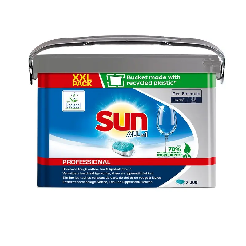 Diversey Sun Pro Formula All in 1 Spülmaschinentabs, weiß - Karton mit 200 Stück (1 x 200 Stück)