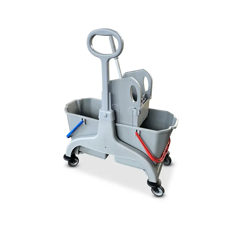 Doppelfahrwagen mit Seitengriff ECO 2 x 25 L grau