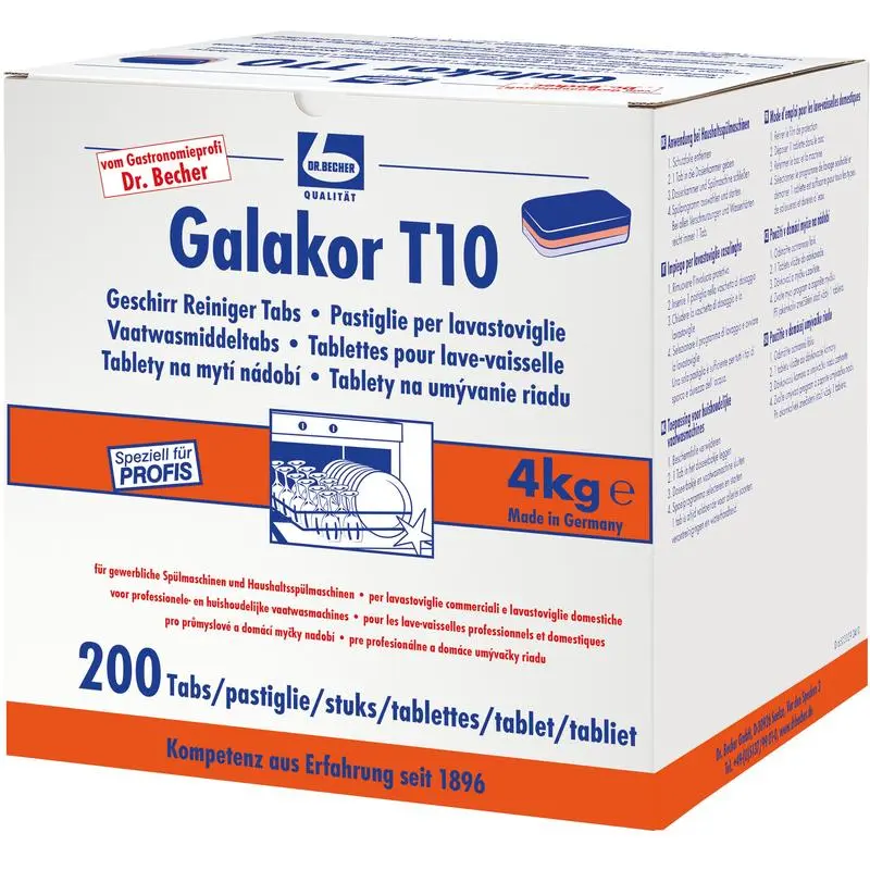 Dr. Becher Galakor T10 Geschirrreiniger Tabs - 200 Stk. | Packung (200 Stück)