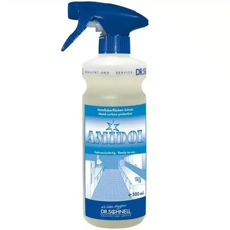 Dr. Schnell AMIDOL | Edelstahl Schutz Reiniger | 500 ml Flasche mit Sprühkopf