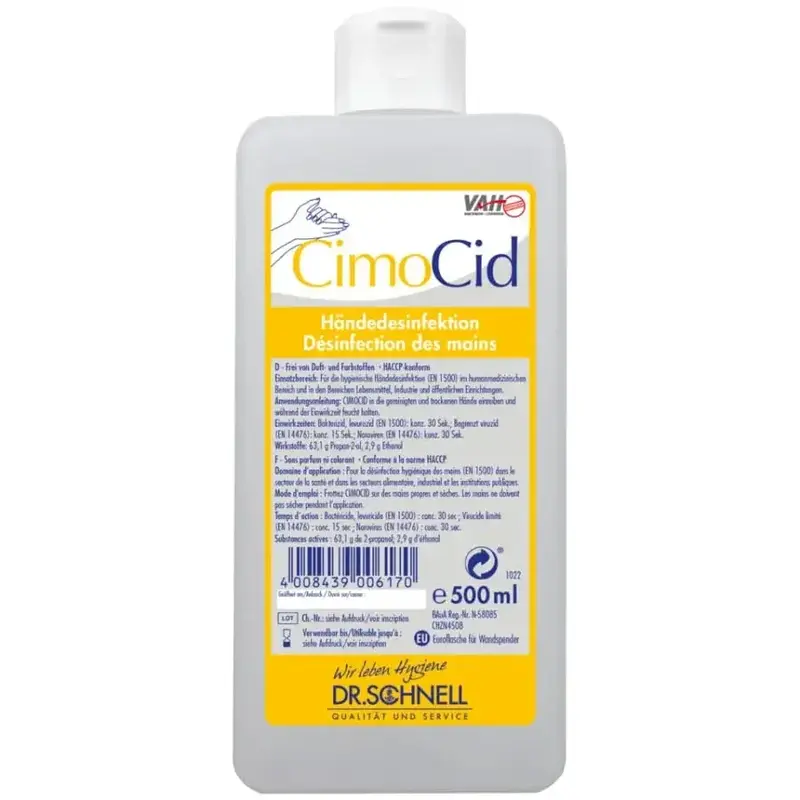 Dr. Schnell CIMOCID | Händedesinfektionsmittel | begrenz viruzid | alkoholische Händedesinfektion