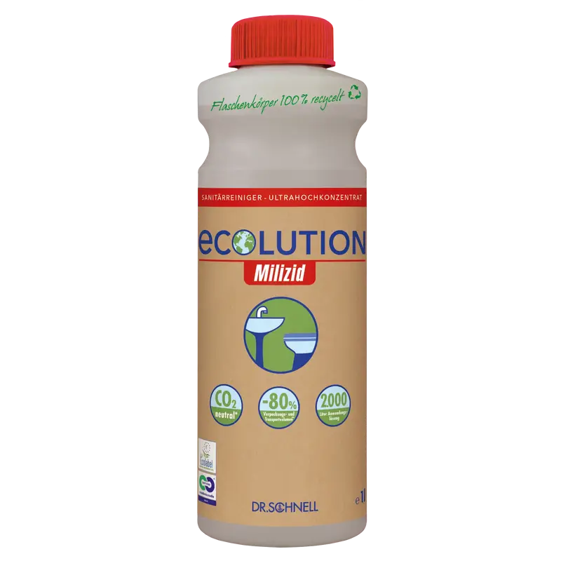DR. SCHNELL Ecolution MILIZID, Ultrahochkonzentrat, Sanitärreiniger, 1 Liter