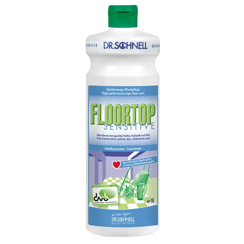 Dr. Schnell Floortop Sensitive, Hochleistungs-Bodenreiniger, duftfrei