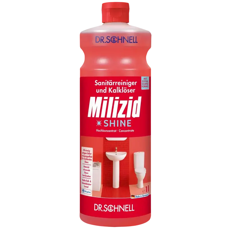 Dr. Schnell MILIZID SHINE | Sanitärreiniger und Kalklöser mit erhöhter Fett - und Kalklösekraft