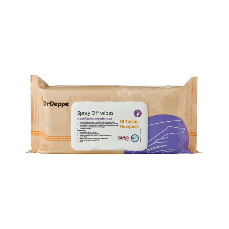 DrDeppe - Spray Off wipes - alkoholhaltige Flächendesinfektionstücher