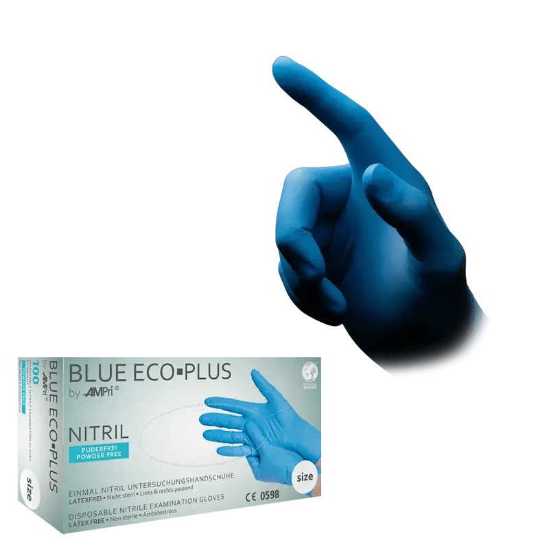 Eco-Plus blue Nitril Einweghandschuhe blau Classic puderfrei XS–XXL
