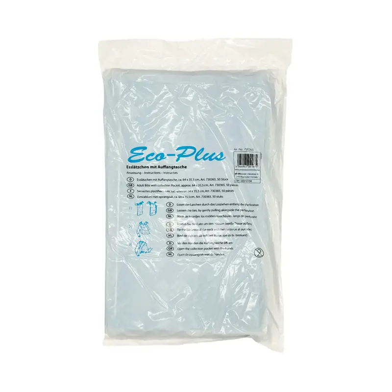 Eco-Plus - Esslätzchen mit Auffangtasche - 64 x 35,5cm