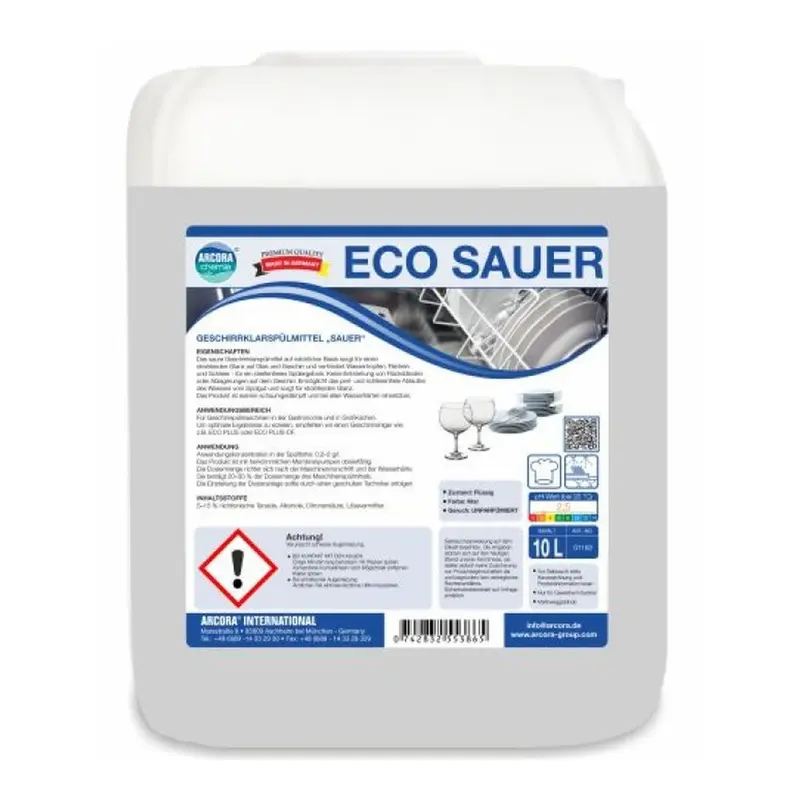 ECO SAUER Glanztrockner 10 Liter Kanister – saurer Klarspüler für Geschirrspülmaschinen