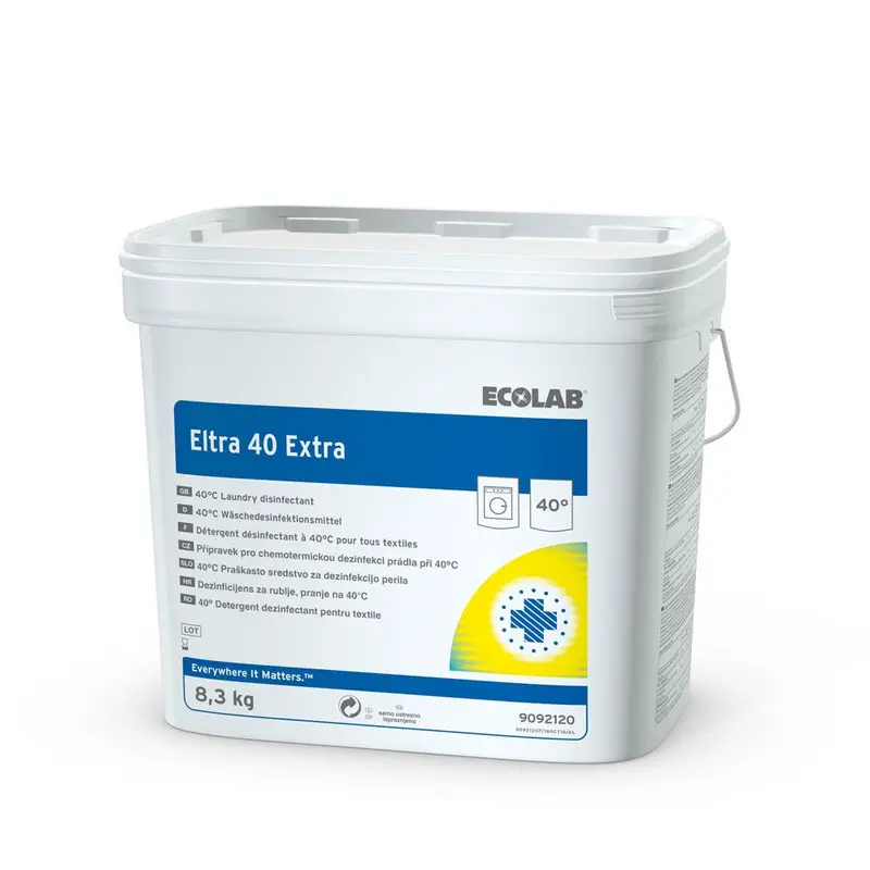 Ecolab Eltra 40 Extra, Wäschedesinfektionsmittel, weiß - Karton mit 1 Stück á 8,3 kg