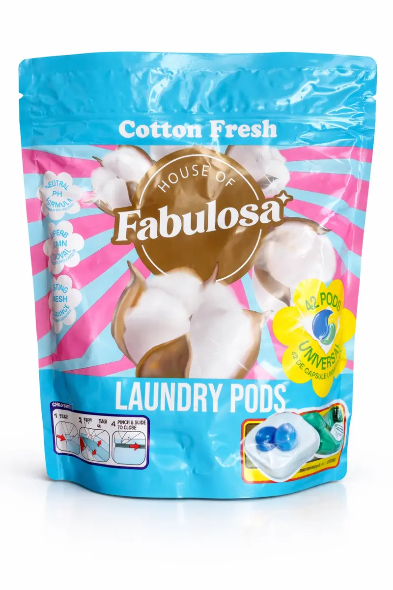 Fabulosa Laundry Pods Cotton Fresh – 42 Wasbeurten – Krachtige Wasmiddel Pods met Frisse Katoengeur