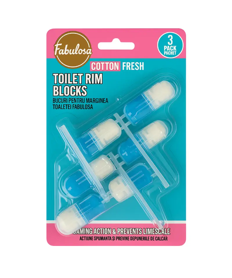 Fabulosa Toiletblokken – 3 stuks - Cotton Fresh - Frisse Geur & Bescherming tegen Kalkaanslag
