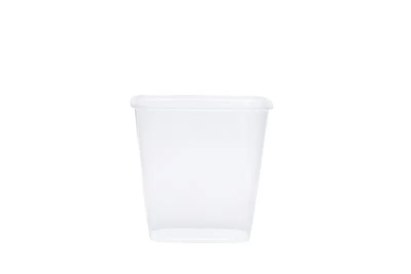 Feinkostbecher inkl. Deckel, transparent, 500 ml, Rechteckig, 10,5 x 8 x 10,5 cm