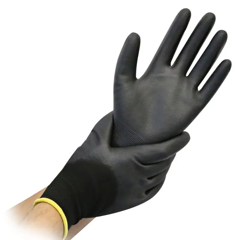 Feinstrickhandschuhe Black Ace, 3/4-beschichtet | PU-Beschichtung, Packung mit 12 Paar