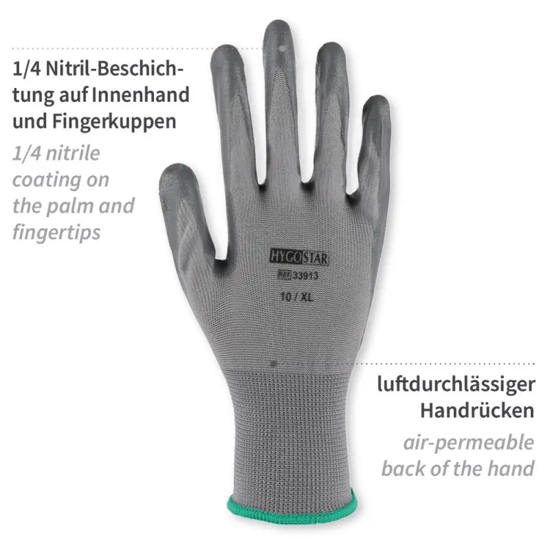 Feinstrickhandschuhe Craft | Nitril-Beschichtung, Packung mit 12 Paar