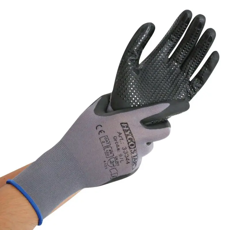 Feinstrickhandschuhe Ergo Flex Dotty | Nitril-PU-Beschichtung, Packung mit 12 Paar