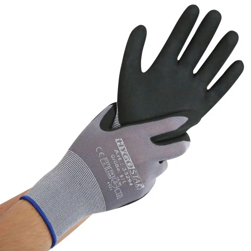 Feinstrickhandschuhe Ergo Flex | Nitril-PU-Beschichtung, Packung mit 12 Paar